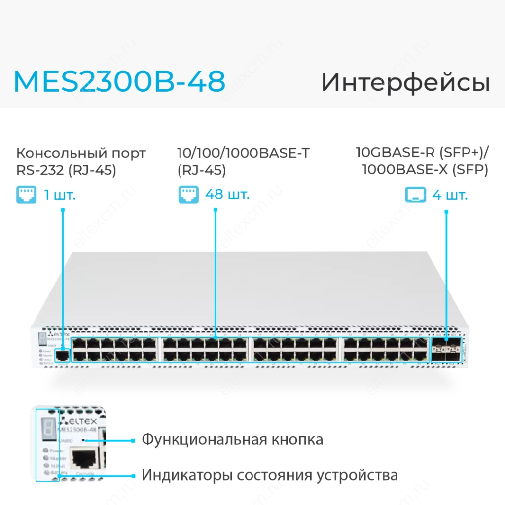MES2300B-48 Eltex | Коммутатор 48 портов 1G, 4 порта 10G