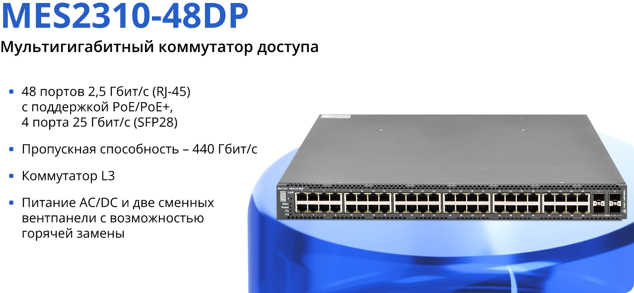 MES2310-48DP для масштабных инсталляций Wi-Fi 6