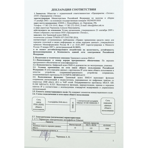 Декларация соответствия