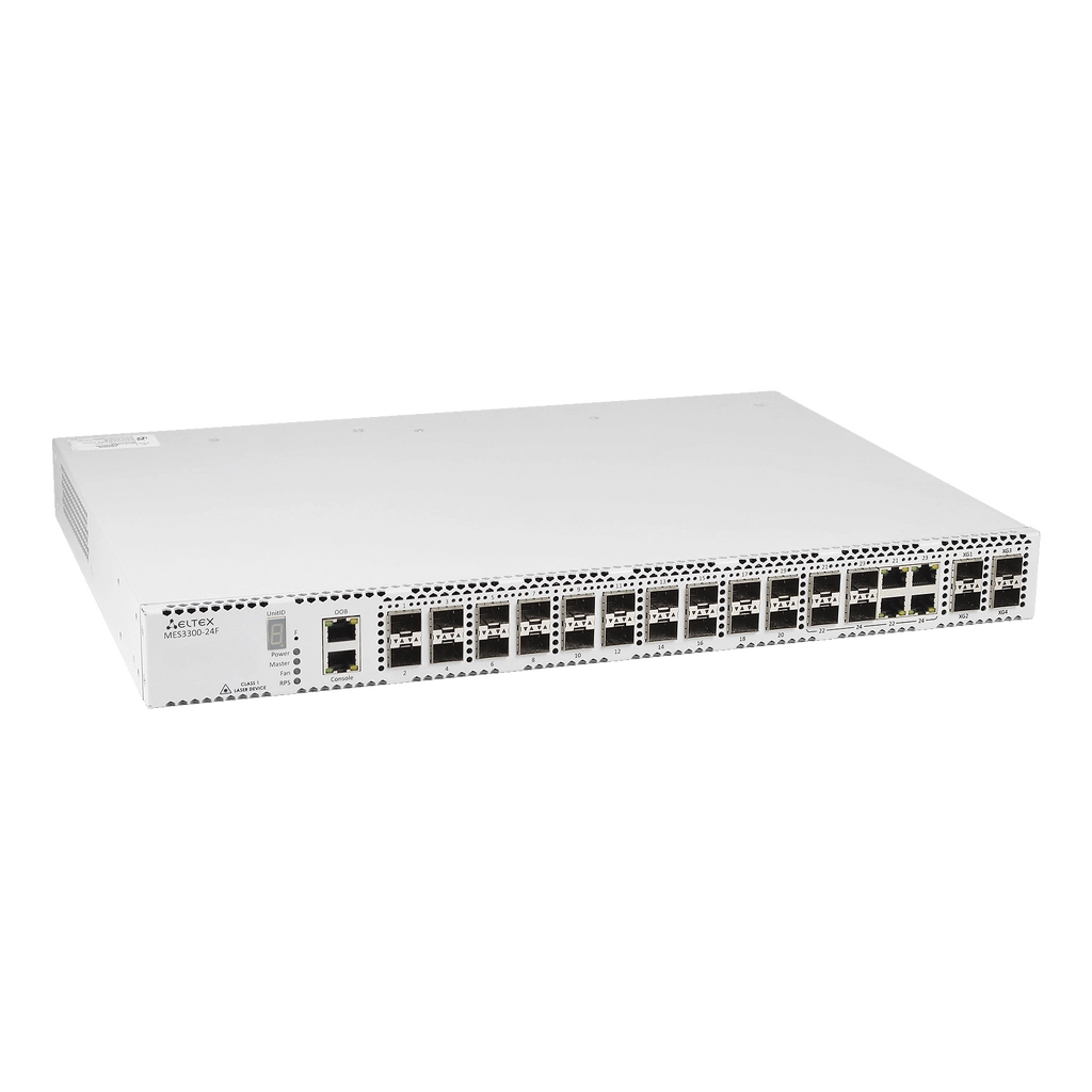 MES3300-24F Eltex | Коммутатор 20 портов SFP, 4 combo-порта 1G, 4 порта SFP+, 1 порт OOB