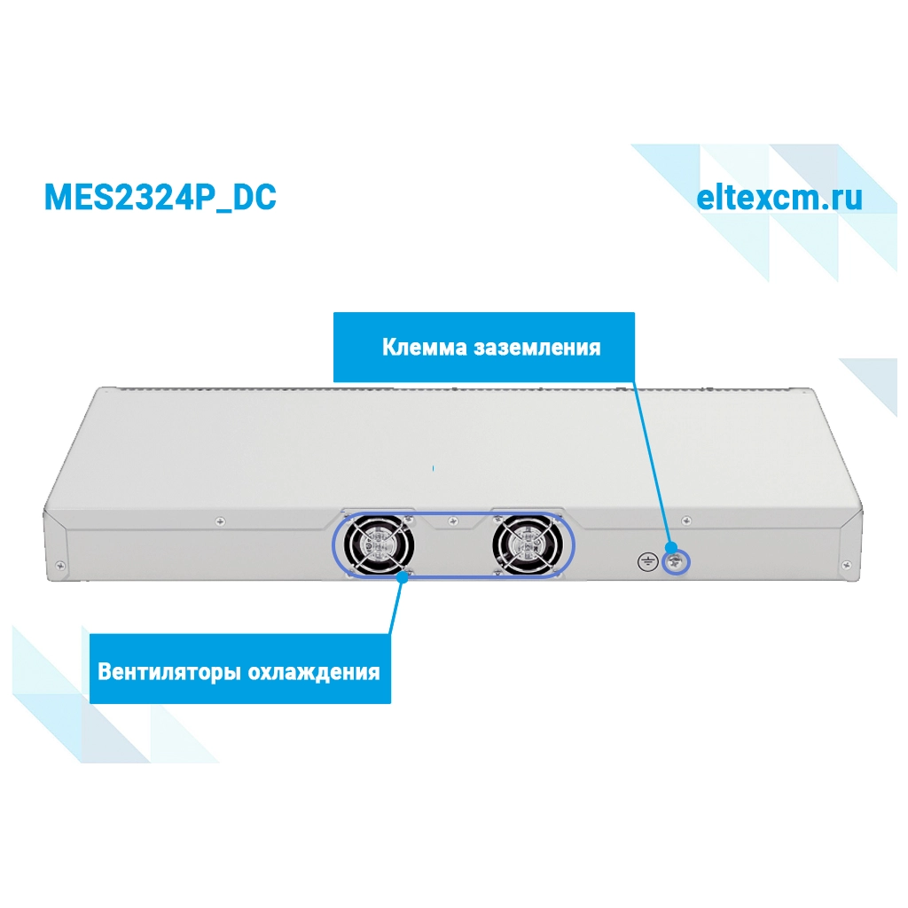 MES2324P_DC Eltex | Коммутатор 24 порта 1G с PoE, 4 порта 10G