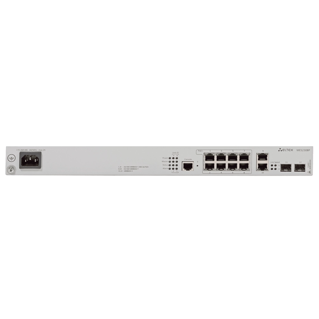 MES2308P Eltex | Коммутатор 8 портов 1G с PoE, 2 порта 1G, 2 порта SFP