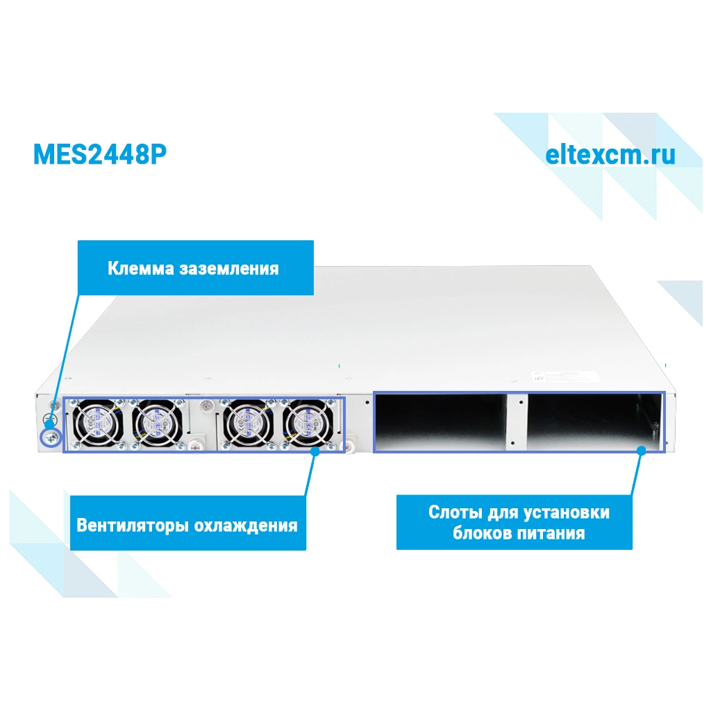 MES2448P Eltex | Коммутатор 48 портов 1G PoE/PoE+, 4 порта 10G