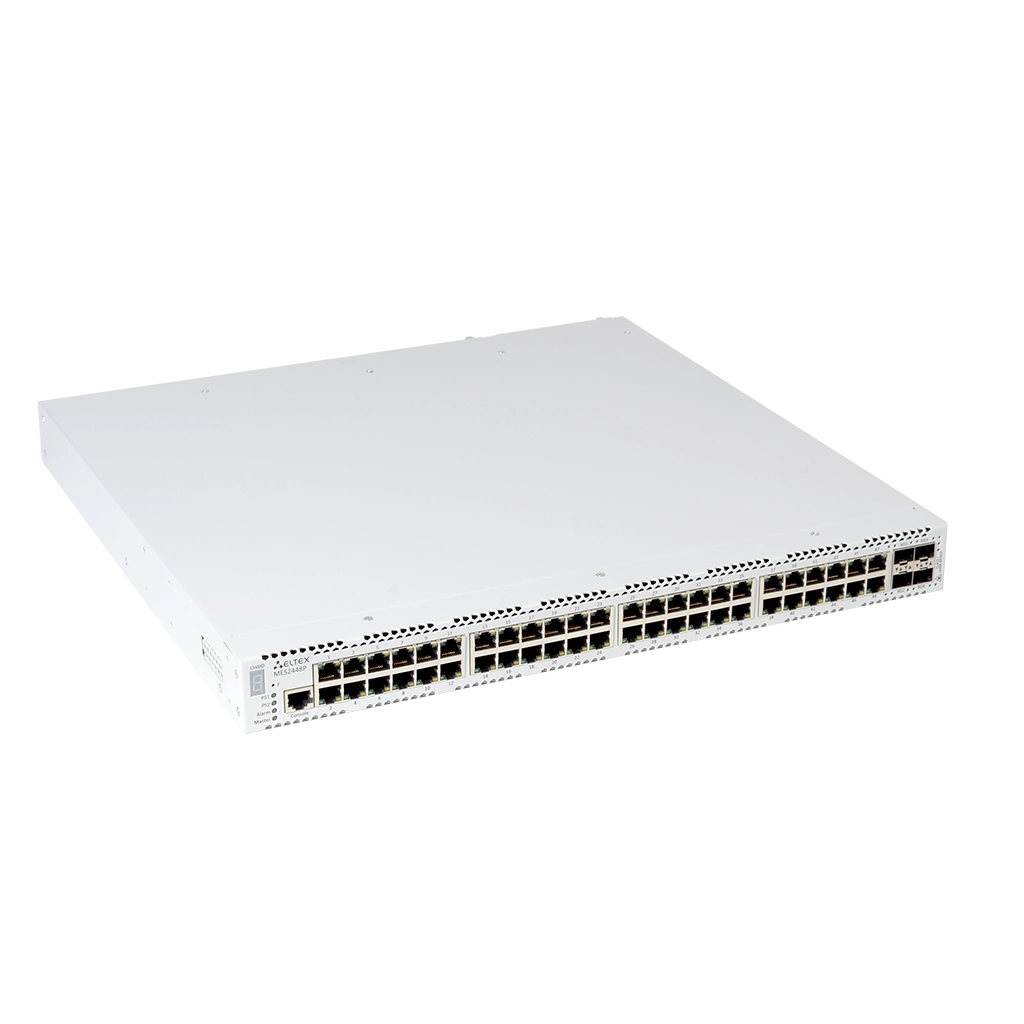MES2448P Eltex | Коммутатор 48 портов 1G PoE/PoE+, 4 порта 10G