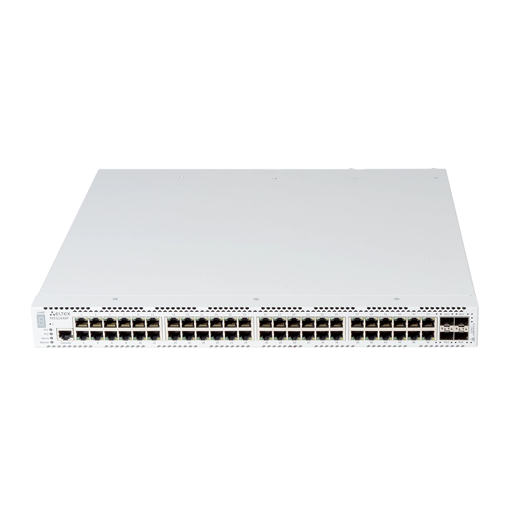 MES2448P Eltex | Коммутатор 48 портов 1G PoE/PoE+, 4 порта 10G