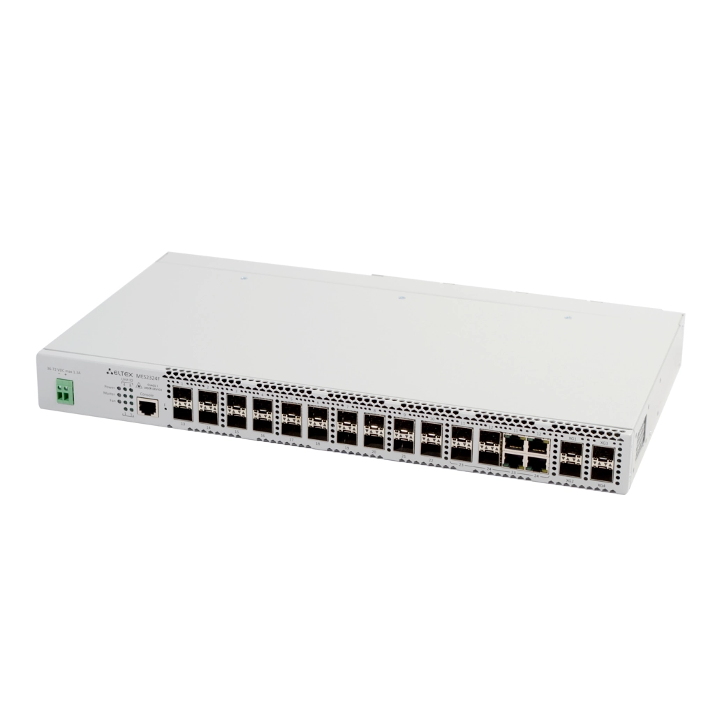 MES2324F_DC Eltex | Коммутатор 20 портов SFP, 4 порта 10G, 4 комбо-порта