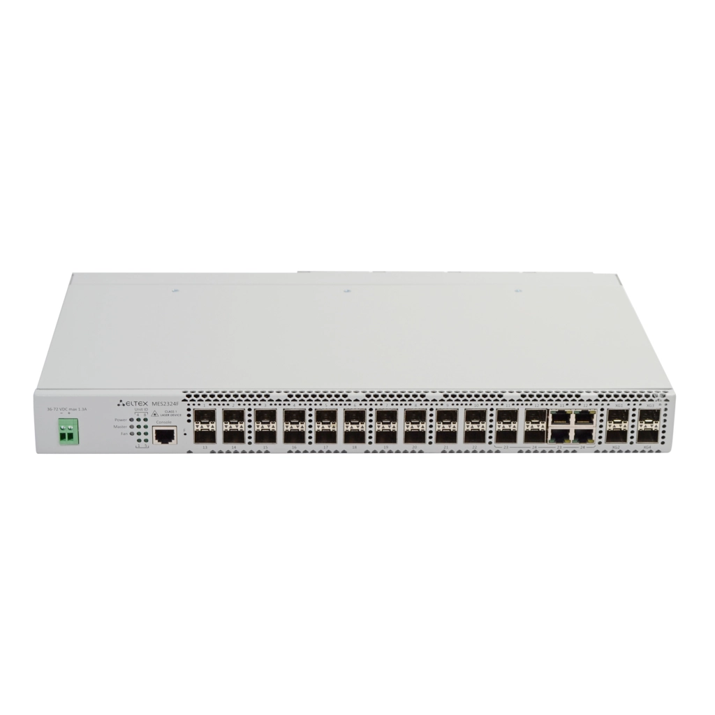 MES2324F_DC Eltex | Коммутатор 20 портов SFP, 4 порта 10G, 4 комбо-порта