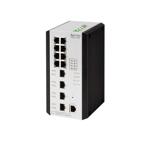 MES3710P Eltex | Промышленный коммутатор 8 портов 1G с PoE и 4 порта SFP