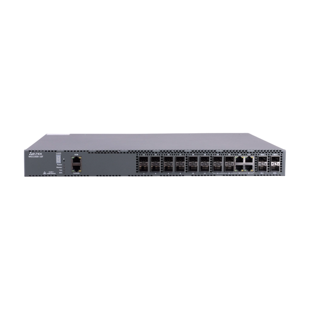 MES3300-16F Eltex | Коммутатор 12 портов SFP, 4 комбо-порта 1G, 4 порта SFP+