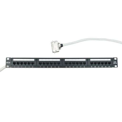 Расшитая патч-панель 19" (1U) для TAU-16.IP / TAU-24.IP, 24 порта, 1 разъем CENC-50, 3 метра