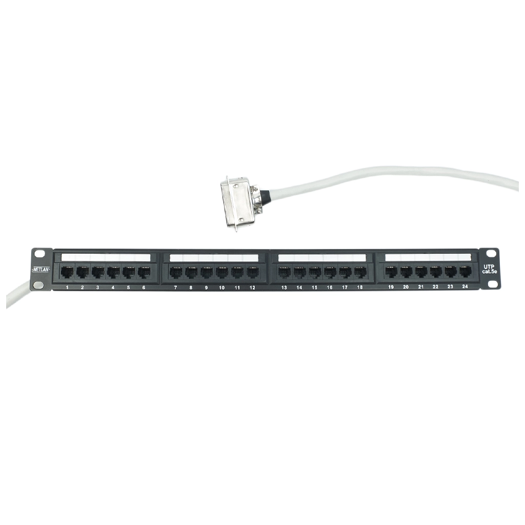 Расшитая патч-панель 19" (1U) для TAU-16.IP / TAU-24.IP, 24 порта, 1 разъем CENC-50, 6 метров