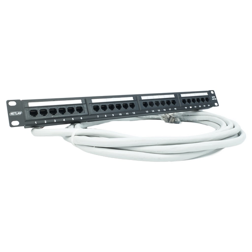 Расшитая патч-панель 19" (1U) для TAU-16.IP / TAU-24.IP, 24 порта, 1 разъем CENC-50, 20 метров
