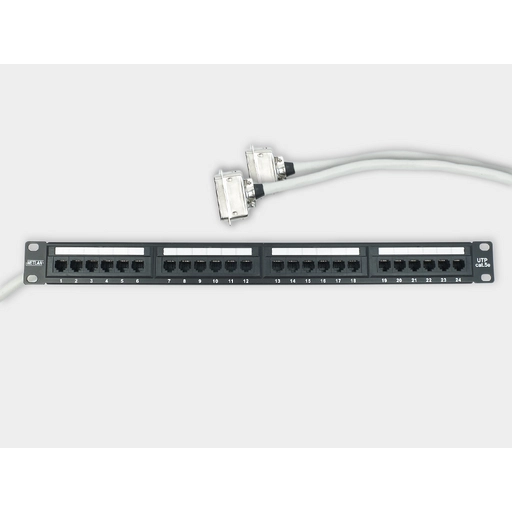 Расшитая патч-панель 19" (1U) для SMG-1016M, 24 порта RJ-45, 16 потоков Е1, 6 метров