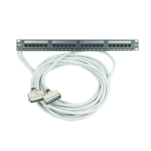 Расшитая патч-панель 19" (1U) для SMG-1016M, 24 порта RJ-45, 16 потоков Е1, 12 метров