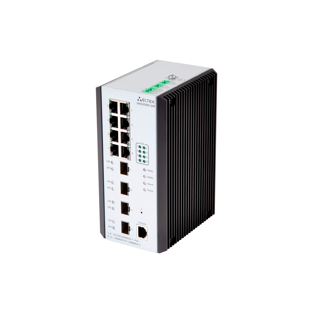 MES3500I-10P Eltex | Промышленный коммутатор 8 портов 1G PoE/PoE+