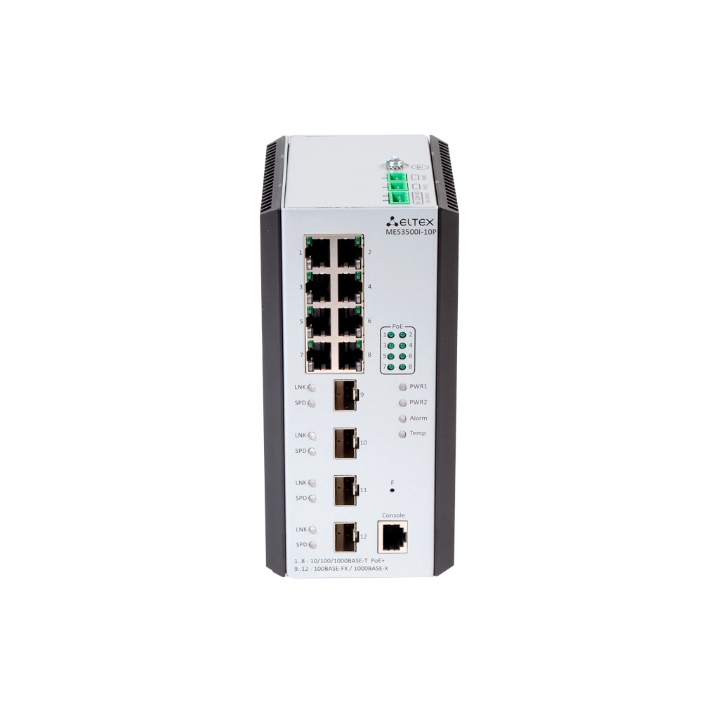MES3500I-10P Eltex | Промышленный коммутатор 8 портов 1G PoE/PoE+