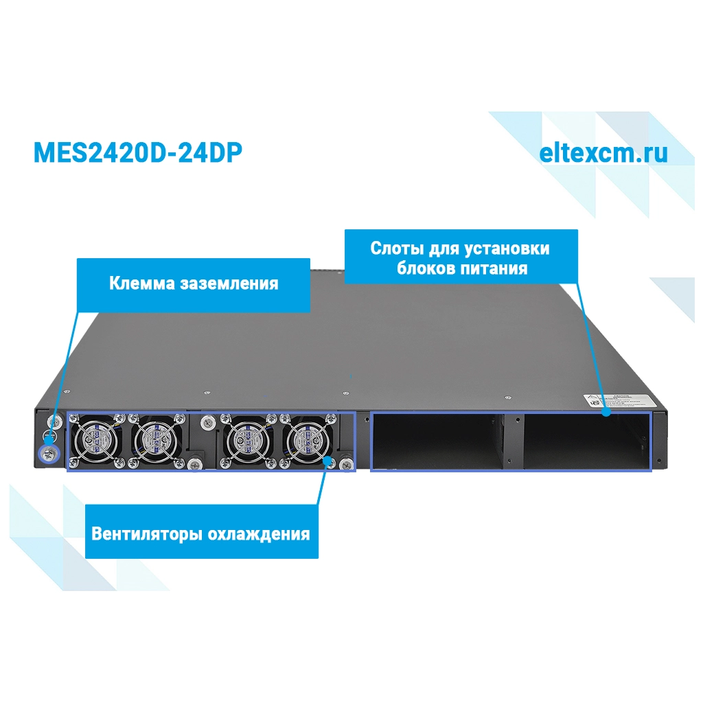 MES2420D-24DP Eltex | Коммутатор 24 порта 2.5G с PoE/PoE+, 4 порта 10G