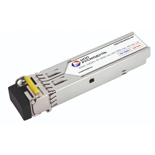 SFP модуль 155Мбит/с, WDM, TX 1550 нм, RX 1310 нм, 40 км, LC, RSM155W63L40
