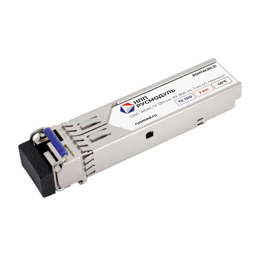 SFP модуль, 1.25G, WDM, TX 1310 нм, RX 1550 нм, 3 км, LC, RSM1W36L3I