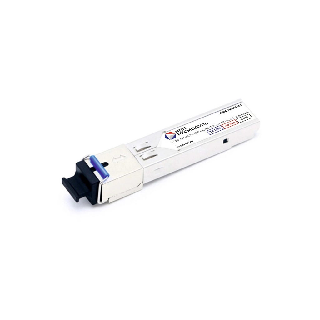 SFP модуль, 1.25 Гбит/с, WDM, TX 1310 нм, RX 1550 нм, 40 км, SC, RSM1W36S40I