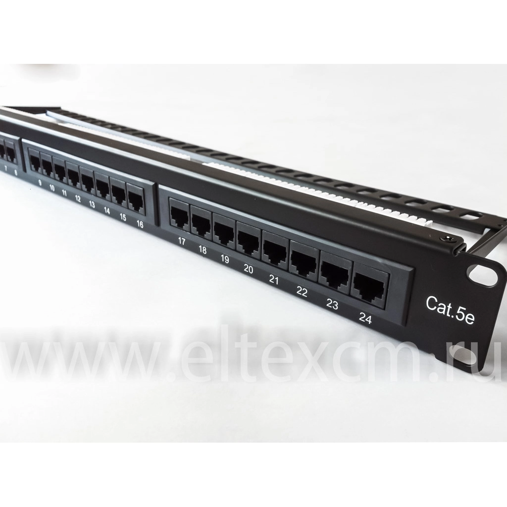 Патч-панель 19(1U), 24 порта RJ-45, категория 5e