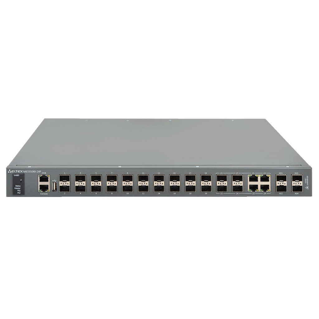 MES3500I-24F Eltex | Промышленный коммутатор 20 портов 1G SFP, 4 комбо-порта 1G, 4 порта SFP+