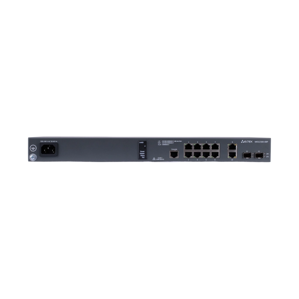 MES2300-08P Eltex | Коммутатор 8 портов 1G PoE/PoE+, 2 порта SFP