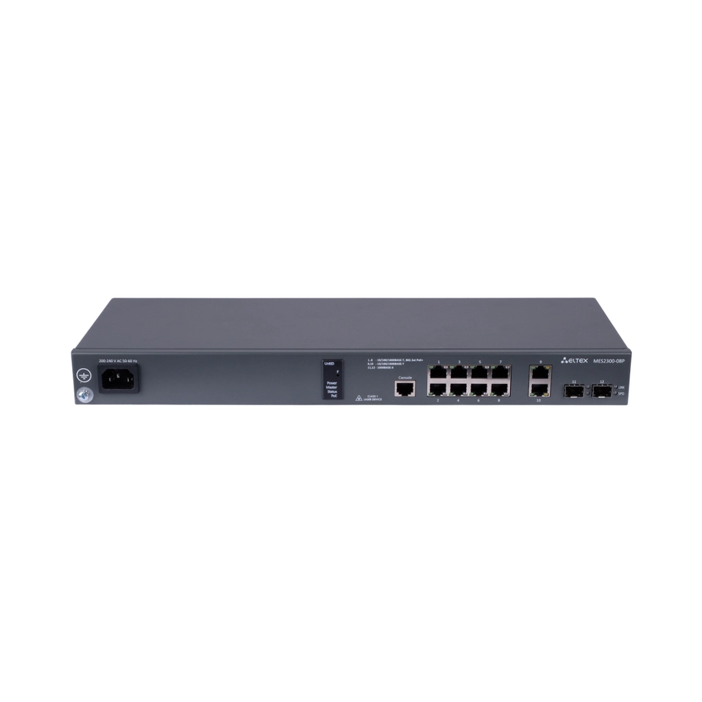 MES2300-08P Eltex | Коммутатор 8 портов 1G PoE/PoE+, 2 порта SFP