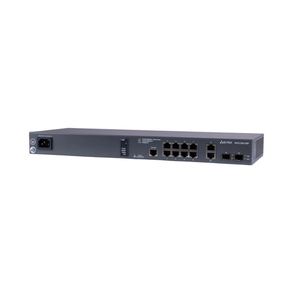 MES2300-08P Eltex | Коммутатор 8 портов 1G PoE/PoE+, 2 порта SFP