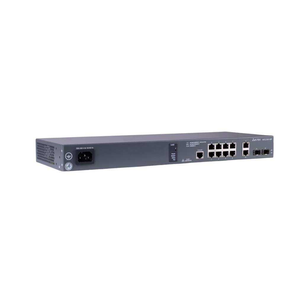 MES2300-08P Eltex | Коммутатор 8 портов 1G PoE/PoE+, 2 порта SFP