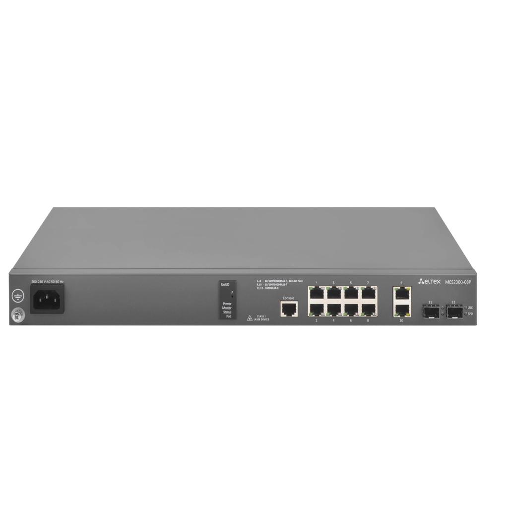 MES2300-08P Eltex | Коммутатор 8 портов 1G PoE/PoE+, 2 порта SFP
