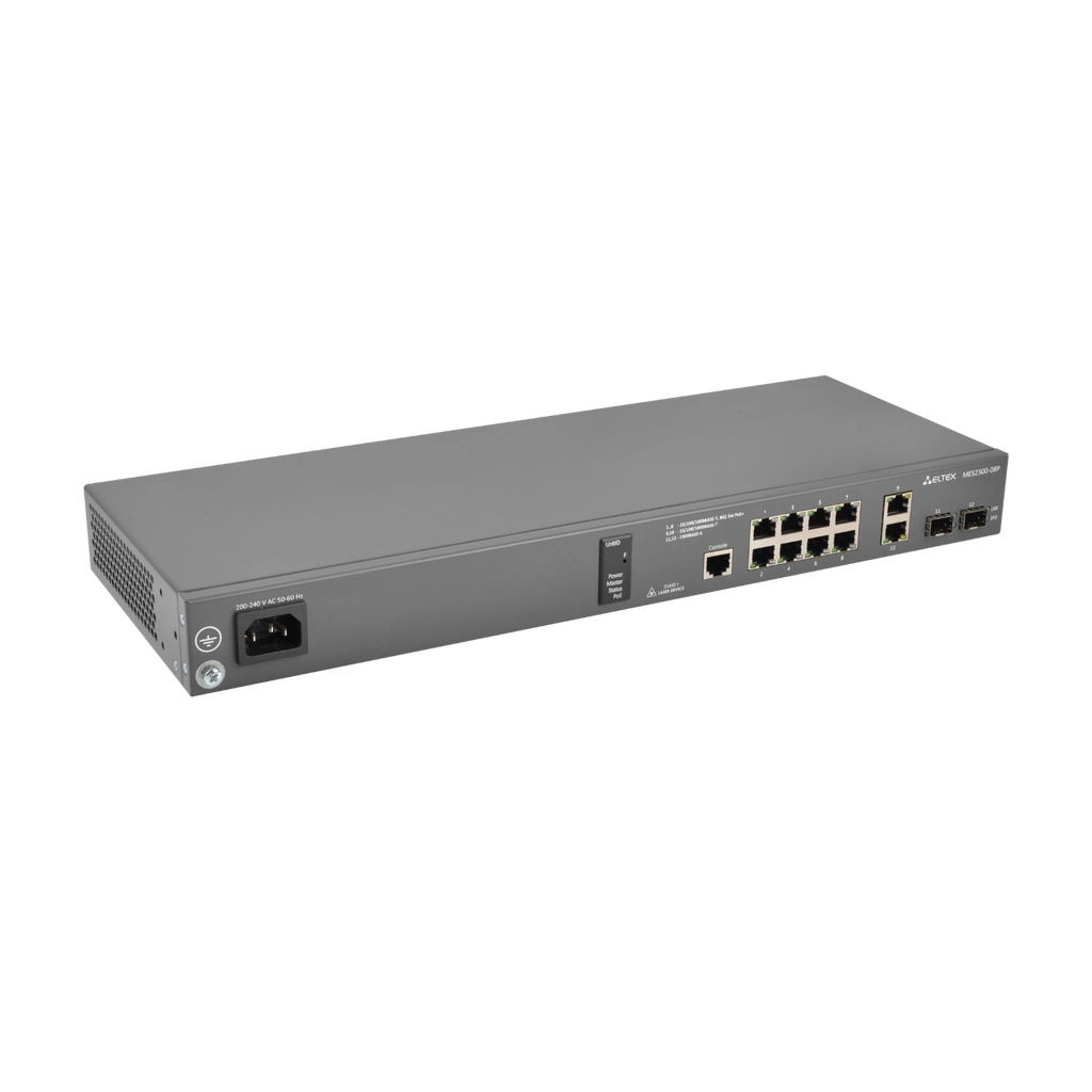MES2300-08P Eltex | Коммутатор 8 портов 1G PoE/PoE+, 2 порта SFP