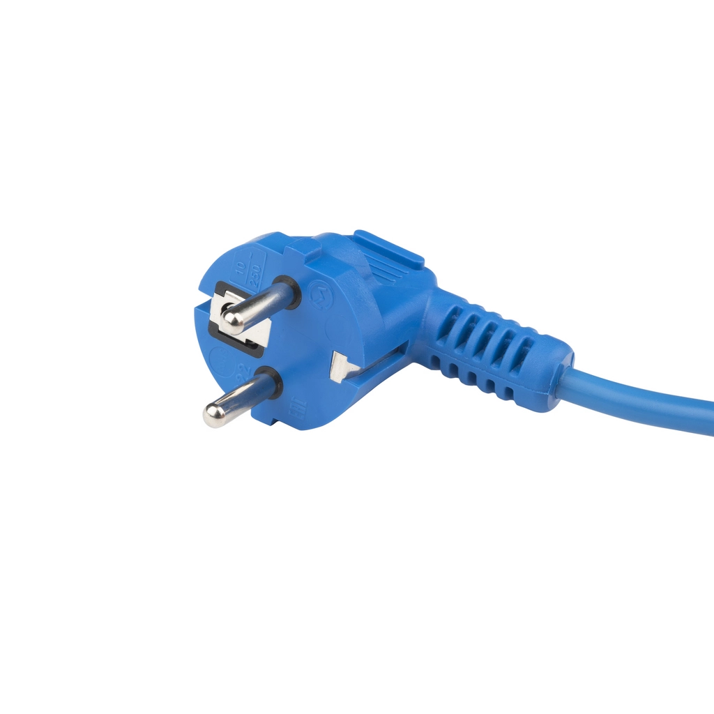 Шнур питания 220В, 1.8м, синий. Hyperline