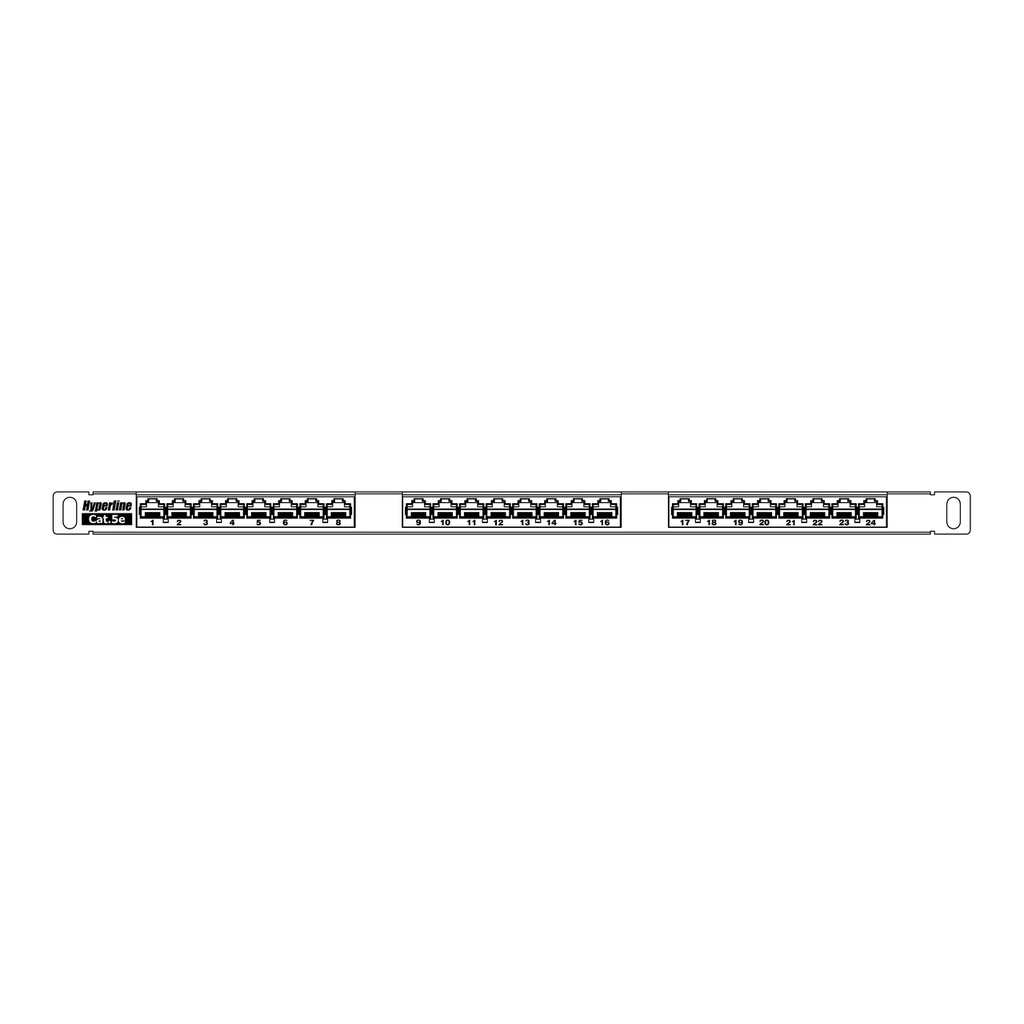 Патч-панель 19", 24 порта неэкран. RJ-45, кат.5E, 0.5U. Hyperline