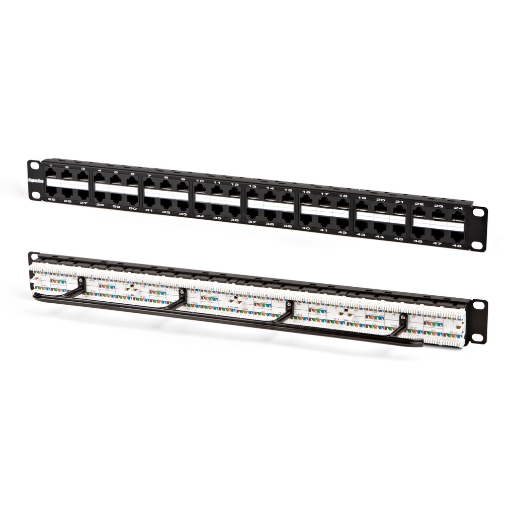 Патч-панель 19", 48 портов неэкран. RJ-45, кат.5E, 1U. Hyperline