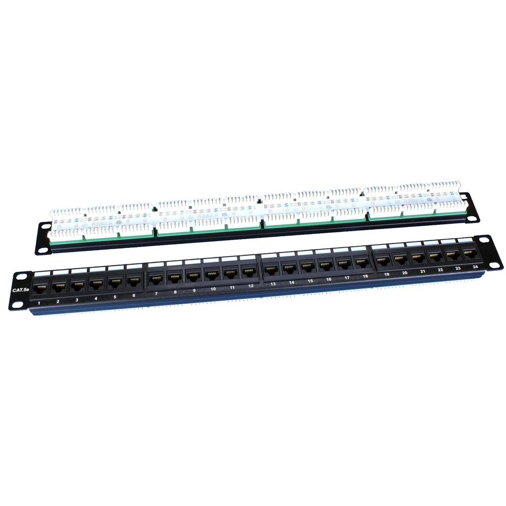 Патч-панель 19", 24 порта неэкран. RJ-45, кат.5E, 1U. Hyperline