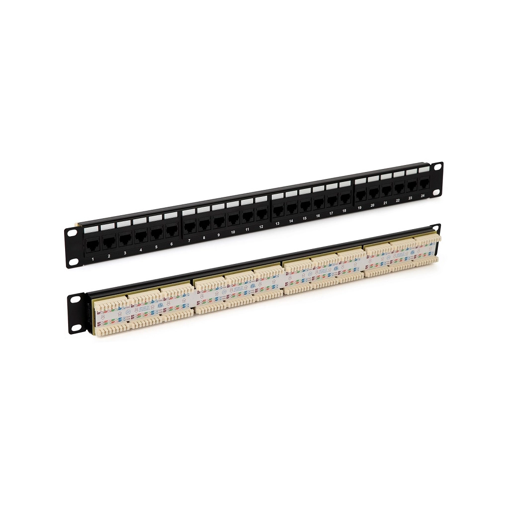 Патч-панель 19", 24 порта неэкран. RJ-45, кат.5E, 1U. Hyperline