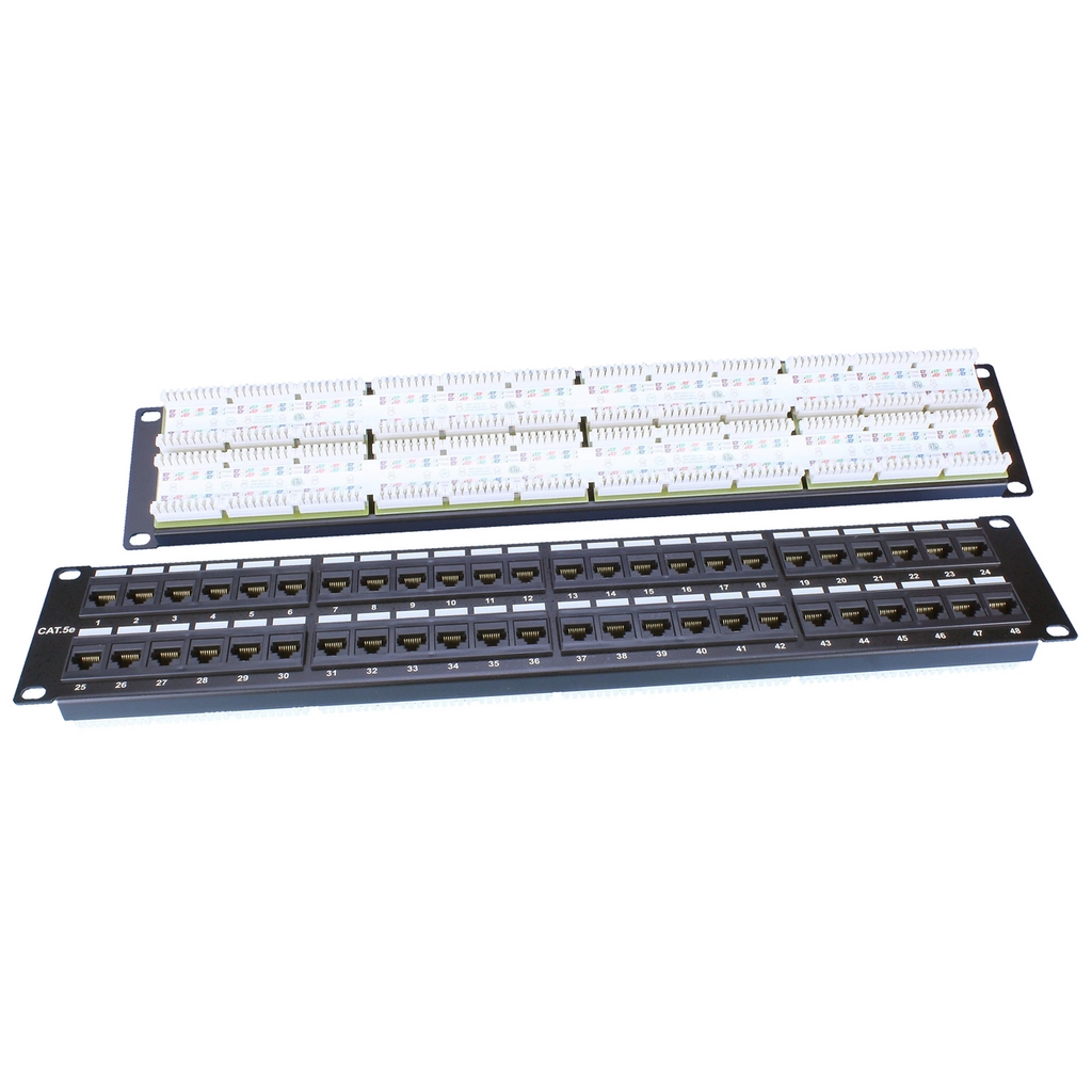 Патч-панель 19", 48 портов неэкран. RJ-45, кат.5E, 2U. Hyperline