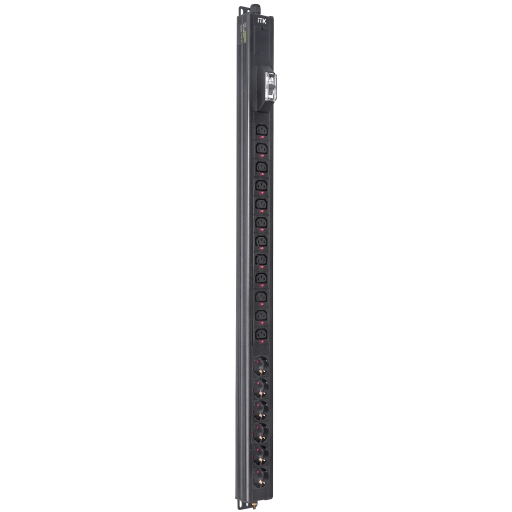 ITK BASE PDU вертикальный PV1111 23U 1 фаза 16А 6 розеток SCHUKO (немецкий стандарт) + 12 розеток C13 кабель 2,6м вилка SCHUKO (немецкий стандарт)