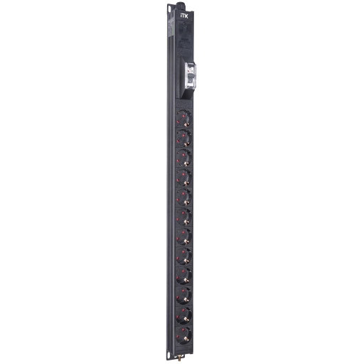 ITK BASE PDU вертикальный PV0111 18U 1 фаза 16А 12 розеток SCHUKO (немецкий стандарт) кабель 2,6м вилка SCHUKO (немецкий стандарт)