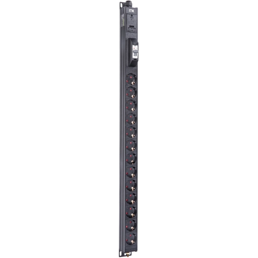 ITK BASE PDU вертикальный PV0111 19U 1 фаза 16А 13 розеток SCHUKO (немецкий стандарт) кабель 2,6м вилка SCHUKO (немецкий стандарт)