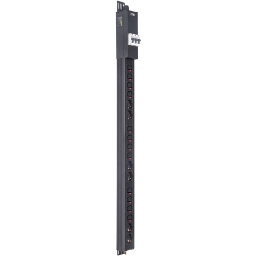 ITK BASE PDU вертикальный PV1114 24U 3 фазы 16А 6 розеток SCHUKO (немецкий стандарт) + 12 розеток C13 с клеммной колодкой и кабелем 3м вилка IEC60309 (промышленная)