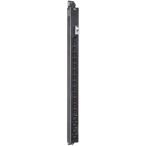 ITK BASE PDU вертикальный PV1112 22U 1 фаза 32А 13 розеток C13 + 4 розетки C19 с клеммной колодкой и кабелем 3м вилка IEC60309 (промышленная)