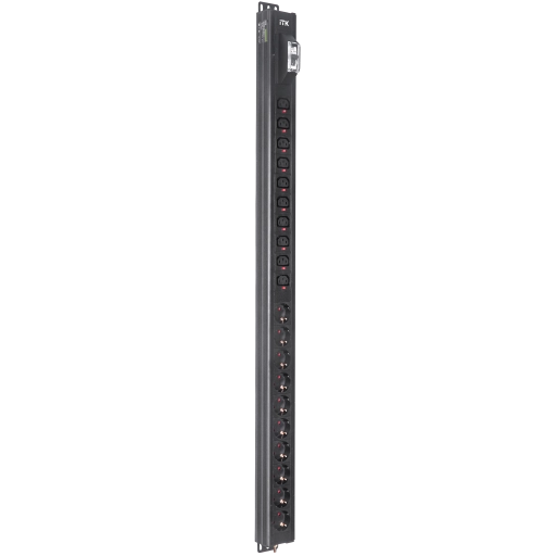 ITK BASE PDU вертикальный PV1101 24U 1 фаза 16А 10 розеток SCHUKO (немецкий стандарт) + 10 розеток C13 без кабеля с входным разъемом C20