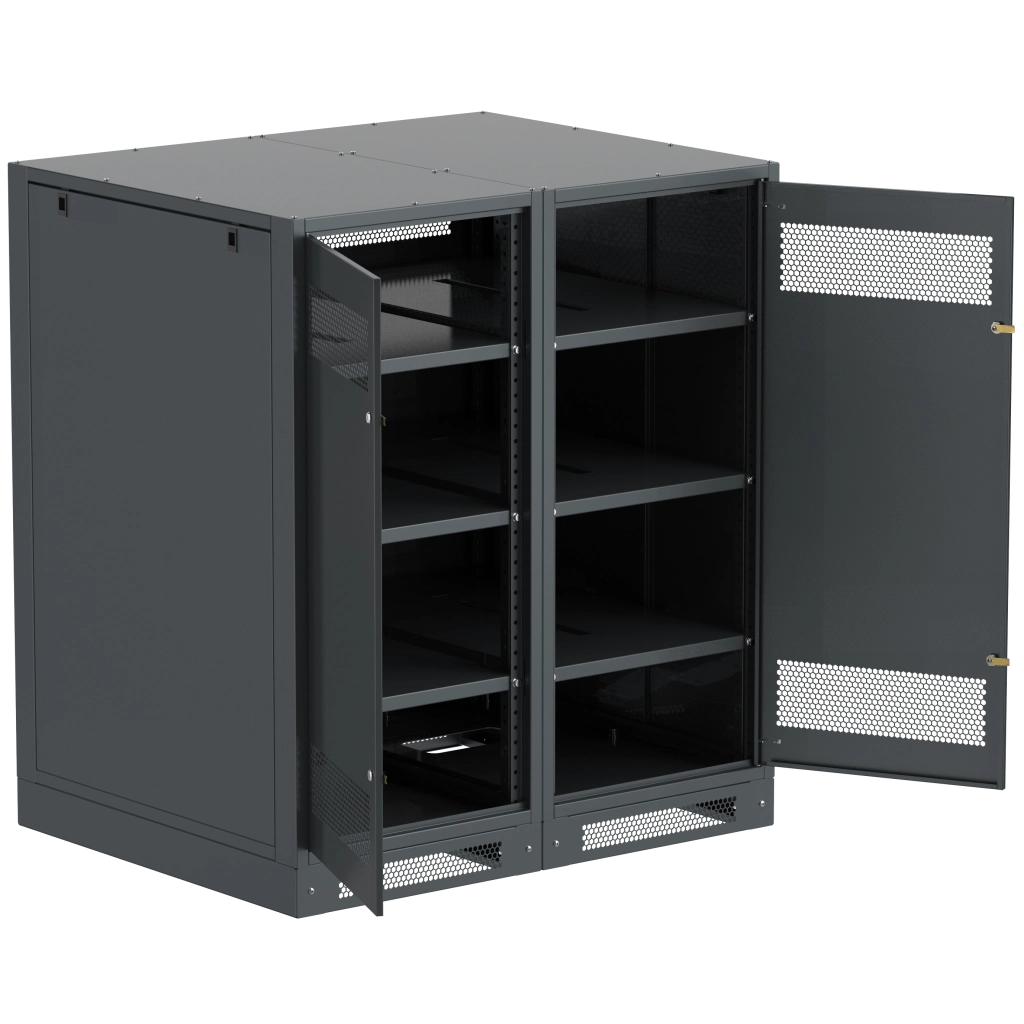 ITK LINEA B Шкаф аккумуляторный (пустой) 1350х1200х950мм двустворчатая металлическая дверь черный