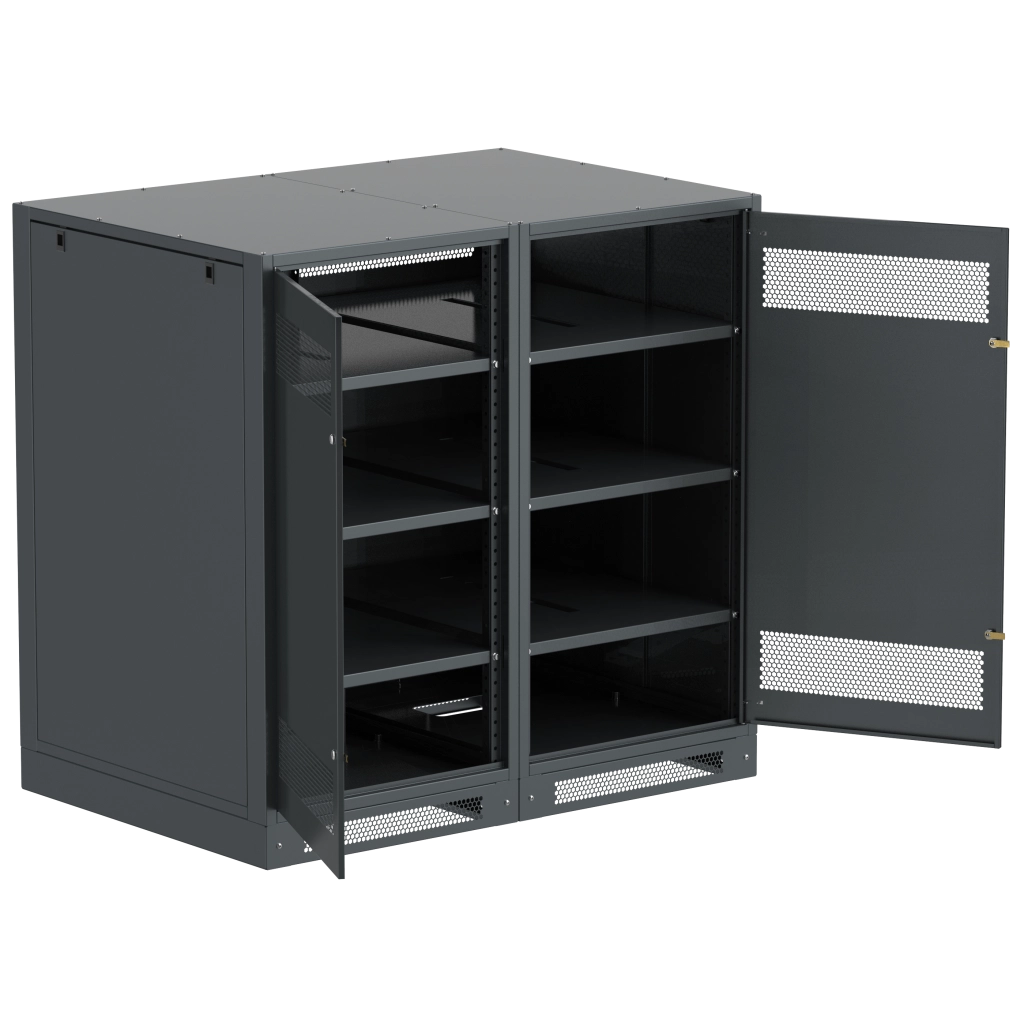 ITK LINEA B Шкаф аккумуляторный (пустой) 1350х1400х950мм двустворчатая металлическая дверь черный