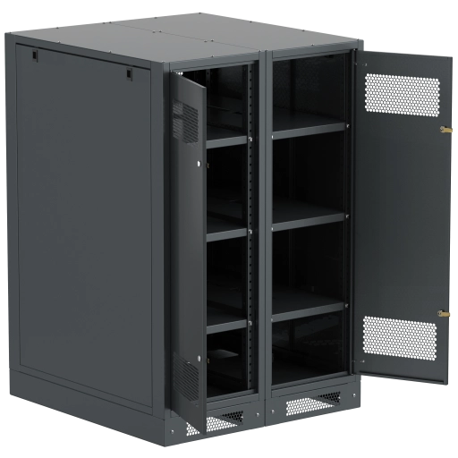 ITK LINEA B Шкаф аккумуляторный (пустой) 1350х900х950мм двустворчатая металлическая дверь черный