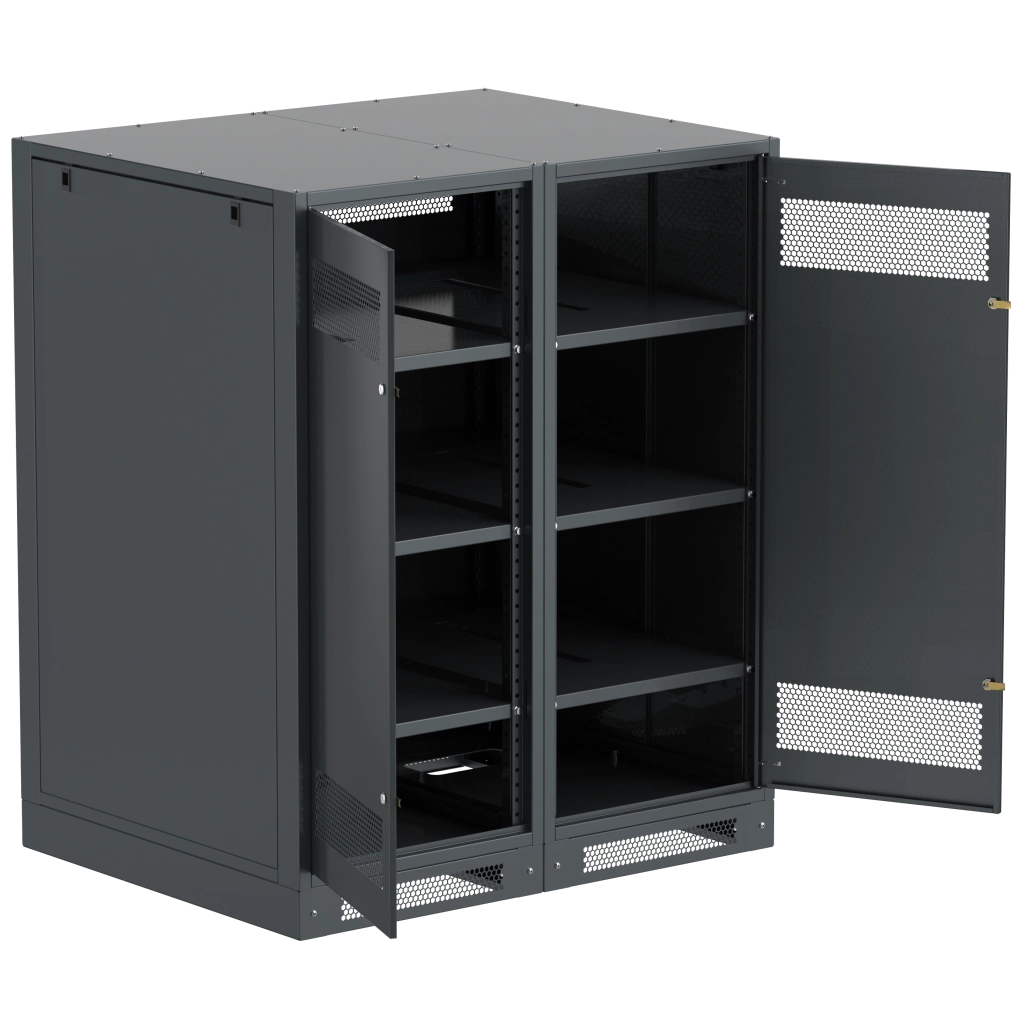 ITK LINEA B Шкаф аккумуляторный (пустой) 1450х1200х950мм двустворчатая металлическая дверь черный