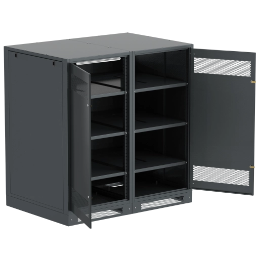 ITK LINEA B Шкаф аккумуляторный (пустой) 1450х1400х950мм двустворчатая металлическая дверь черный