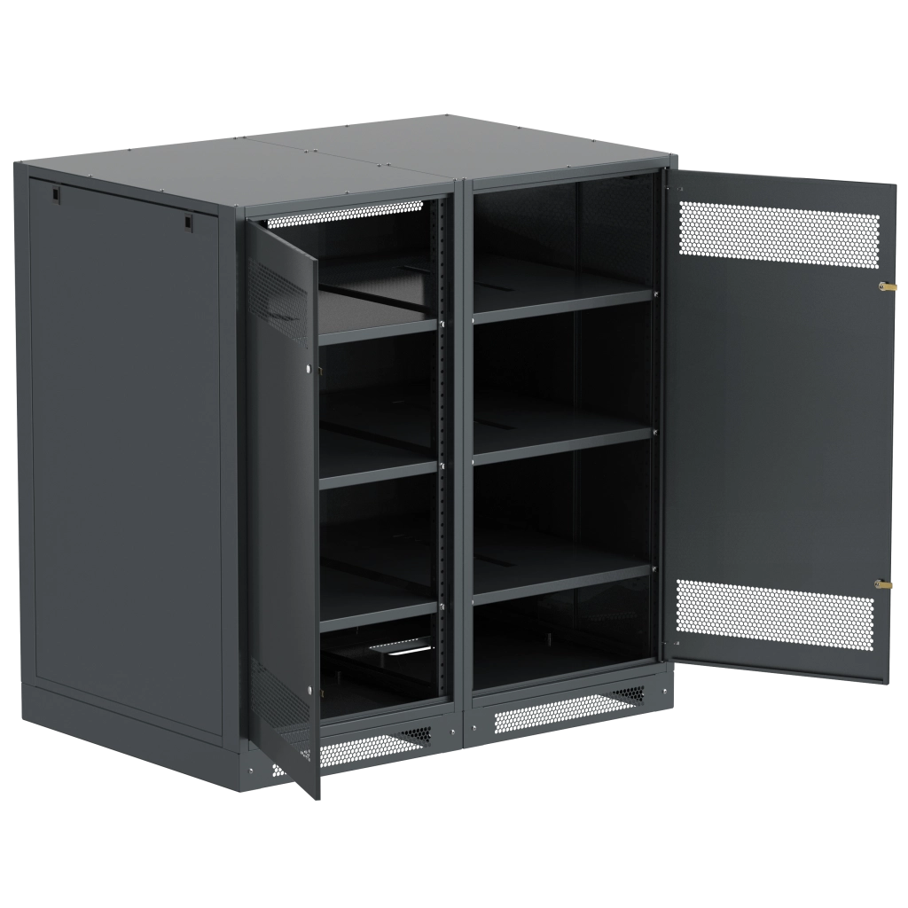 ITK LINEA B Шкаф аккумуляторный (пустой) 1450х1400х950мм двустворчатая металлическая дверь черный